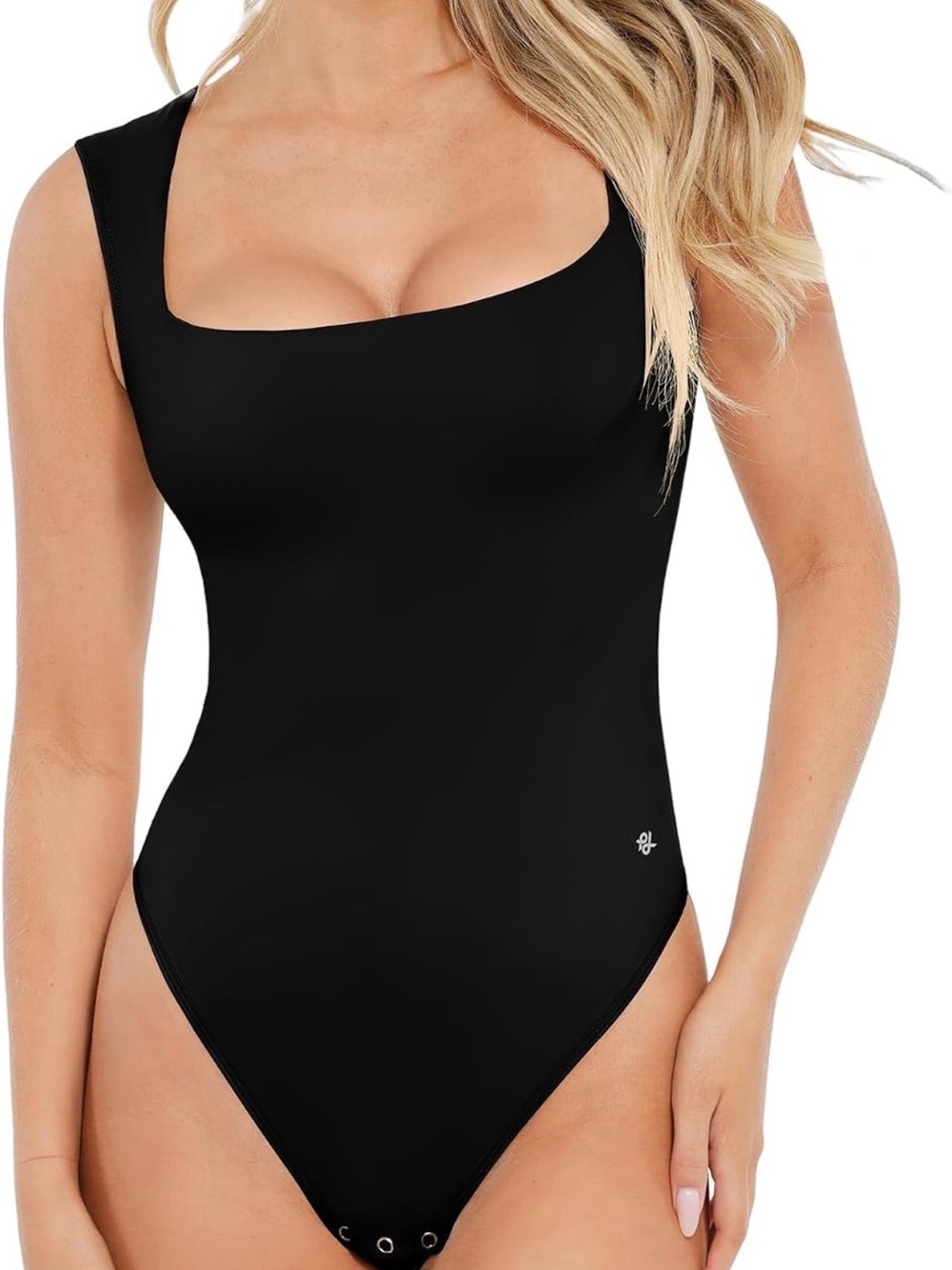 ❤️Popilush❤️Bodysuit Sleeveless Square Neck Thong Tummy Control